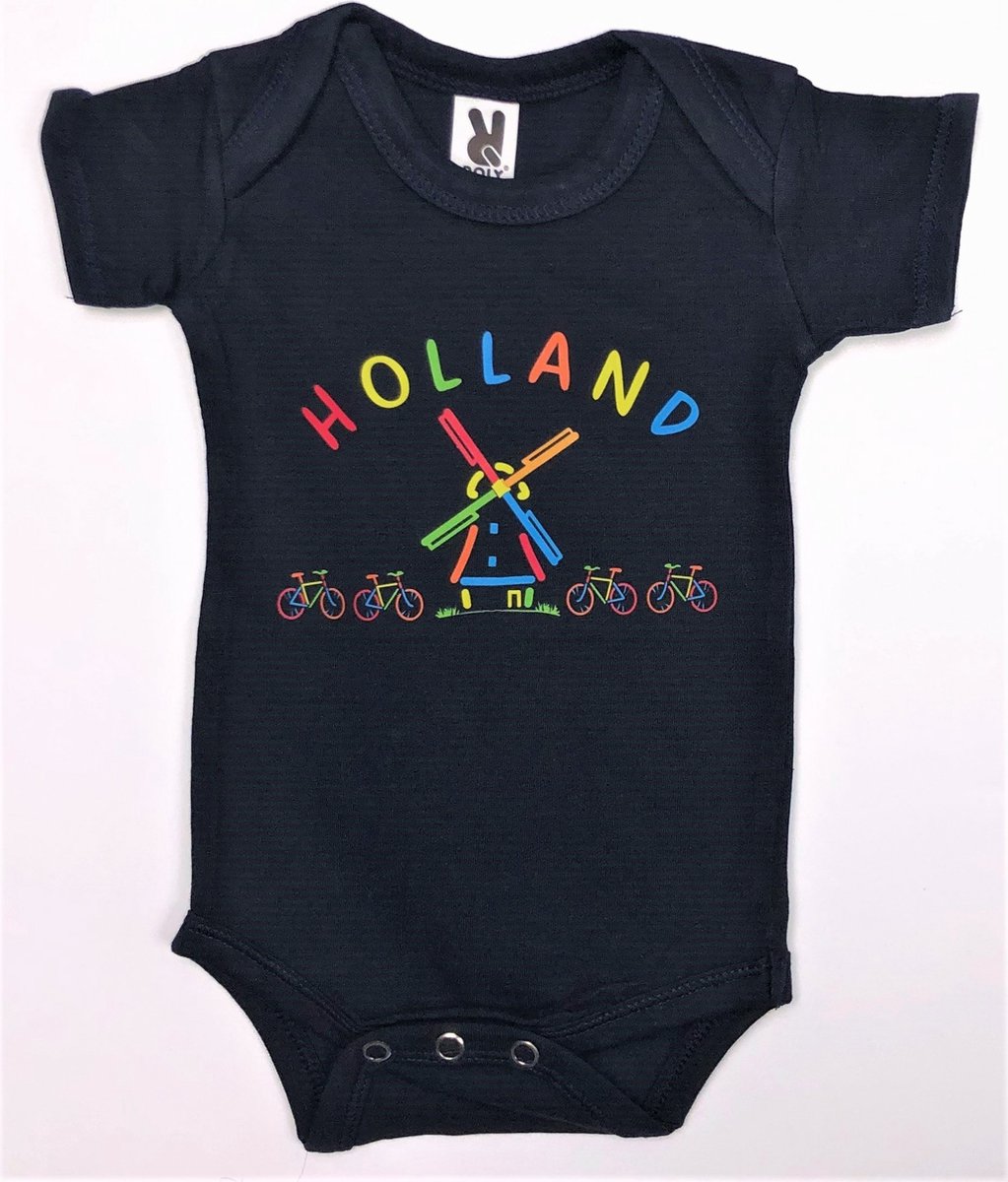 Romper donkerblauw Holland molen babys | Maat 80